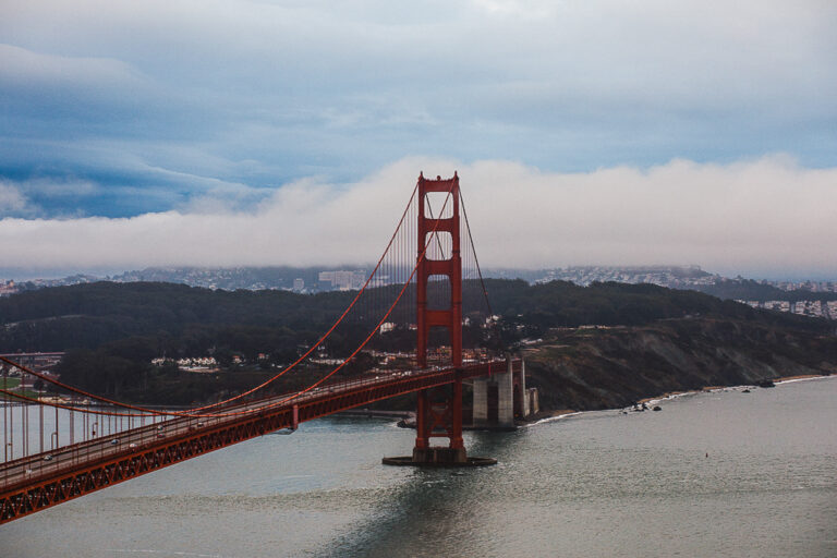 Snapshots från en morgon vid Golden Gate-bron, San Francisco
