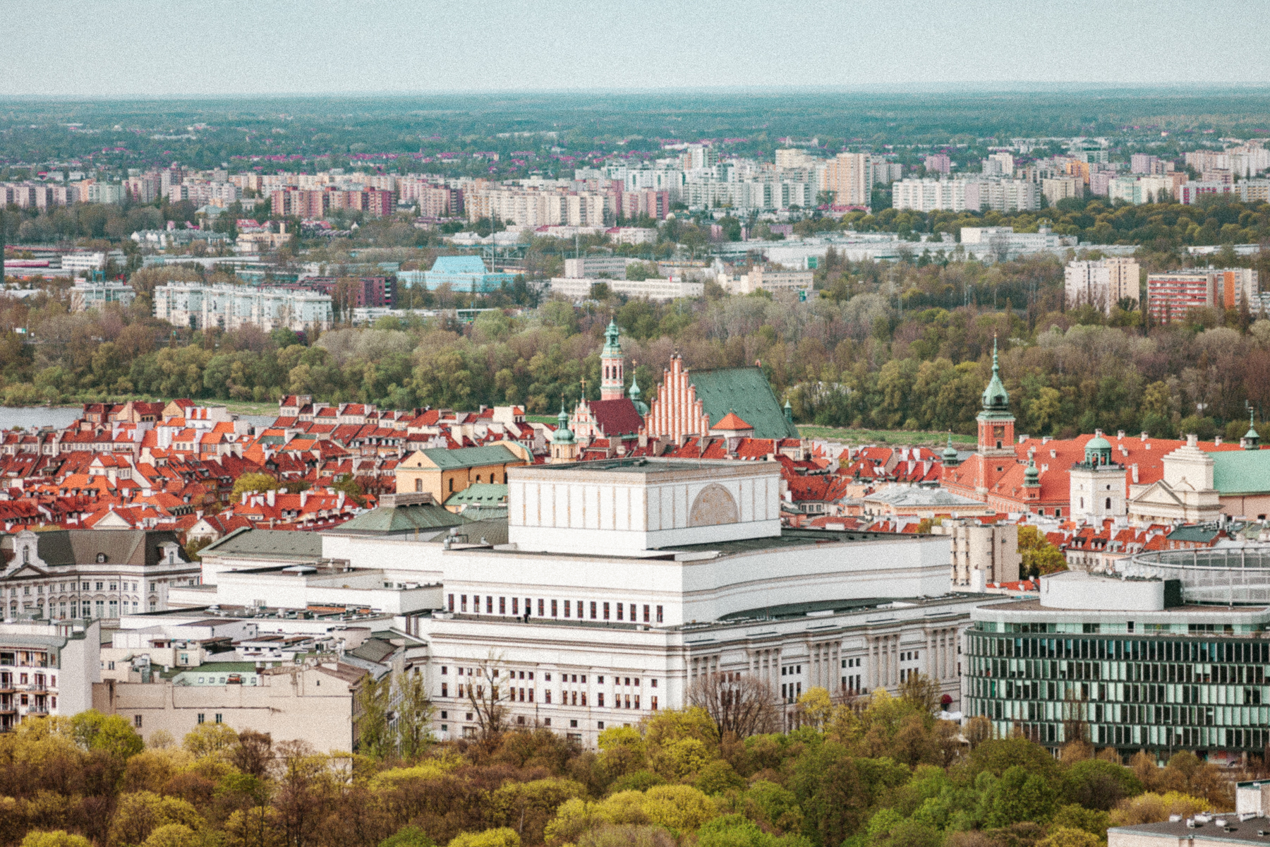 Utsikt över Warszawa i Polen