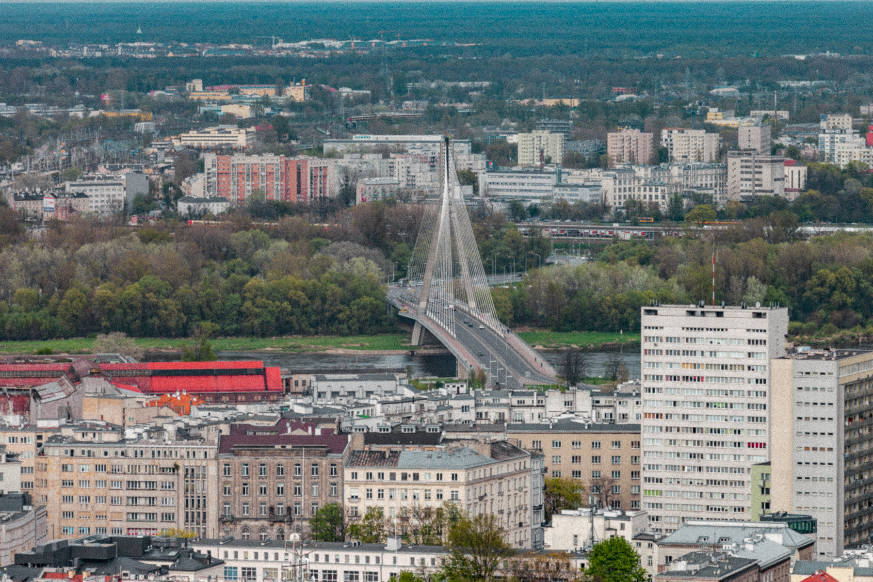 Utsikt över Warszawa i Polen