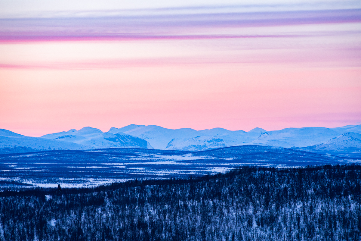 Winter in Kiruna - The view from Loussabacken in Kiruna.