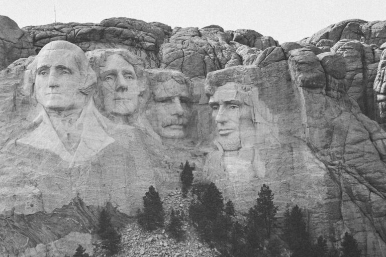 De fyra presidenterna vid legendariska Mount Rushmore i South Dakota